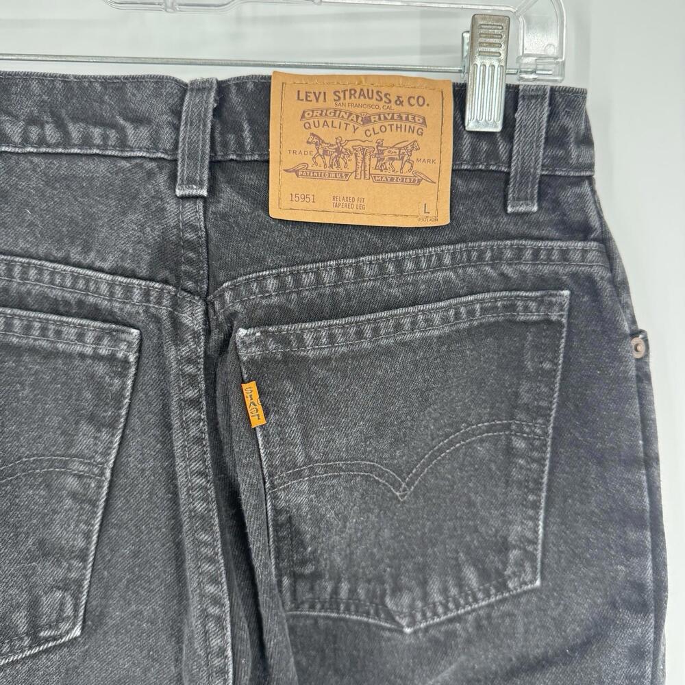 Vintage Levi's jeans womens 10 long black orange tab 951 relaxed tapered 90s